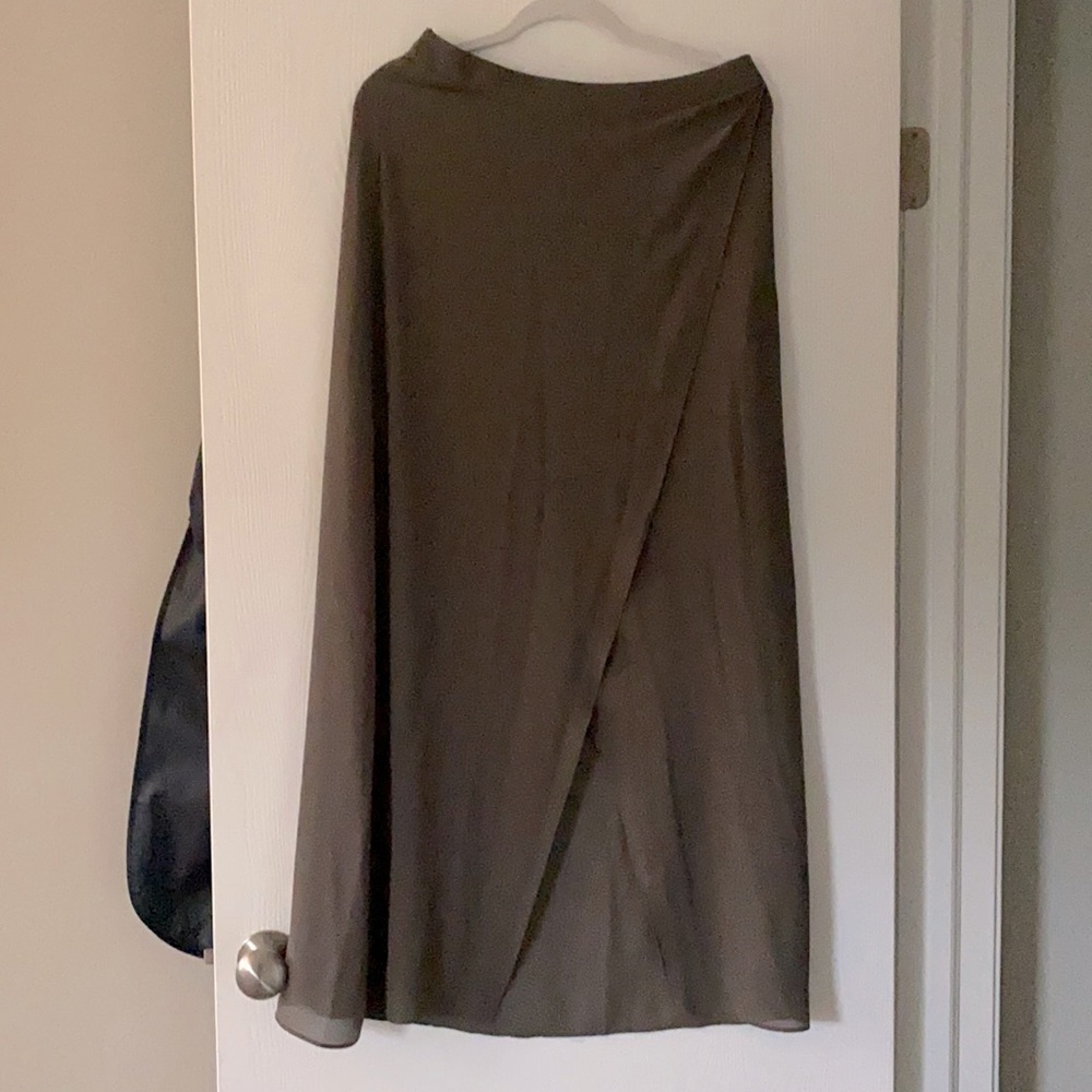 Gray chiffon maxi skirt